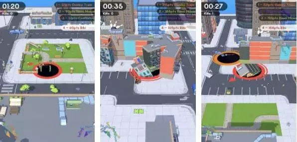 Gameplay screenshot from hole io for Android