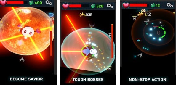 Gameplay screenshot from hollow earth hardcore arcade space shooter for Android
