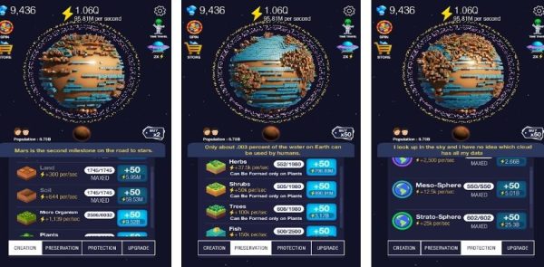Gameplay screenshot from Idle World ! for Android