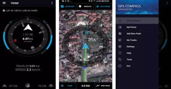 Gameplay screenshot from gps compass navigator for Android