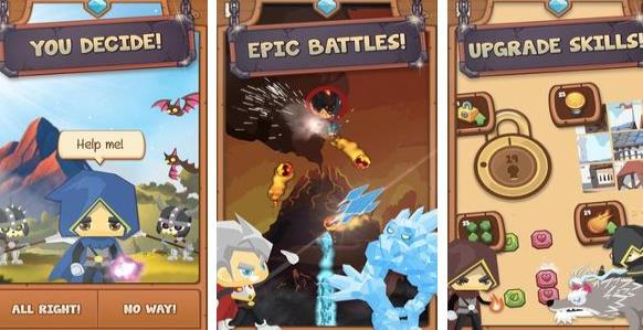Gameplay screenshot from god of magic choose your own adventure gamebook for Android