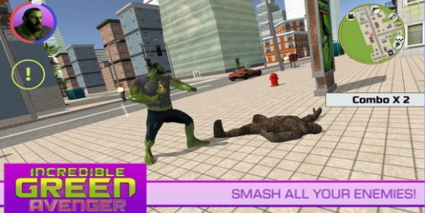 Gameplay screenshot from incredible green Avenger for Android