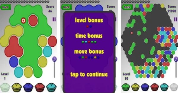 Gameplay screenshot from hexapies for Android