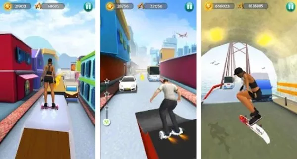 Gameplay screenshot from hoverboard surfers 3d for Android