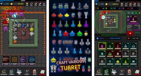 Gameplay screenshot from grow turret clicker defense for Android