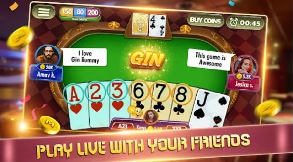 Gameplay screenshot from gin rummy mod for Android