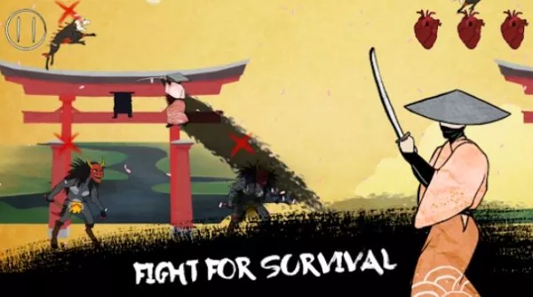 Gameplay screenshot from ink samurai for Android