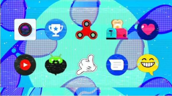 Gameplay screenshot from glitch icon pack for Android