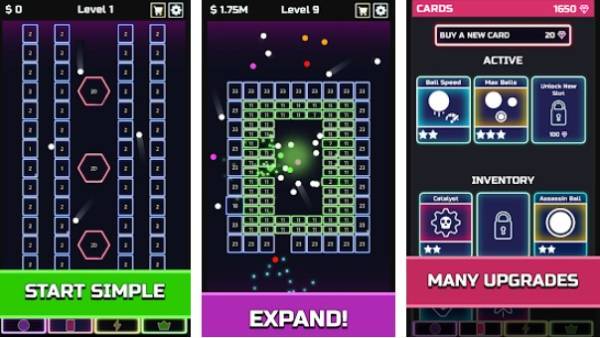 Gameplay screenshot from idle brick breaker for Android