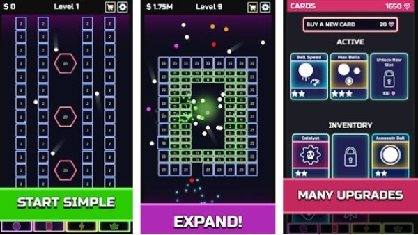 Gameplay screenshot from idle brick breaker for Android