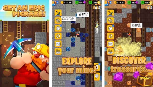 Gameplay screenshot from gold digger frvr mine puzzle for Android