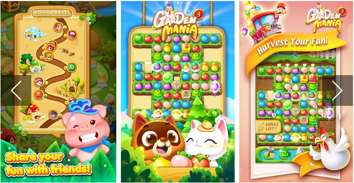 Gameplay screenshot from Garden Mania 3 Catch Rabbits for Android