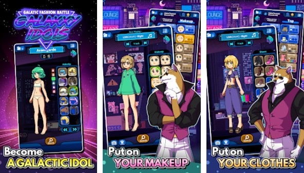 Gameplay screenshot from galaxxy idols pv dress up and runway for Android