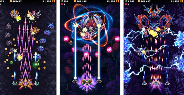 Gameplay screenshot from galaxy shooter falcon squad premium for Android