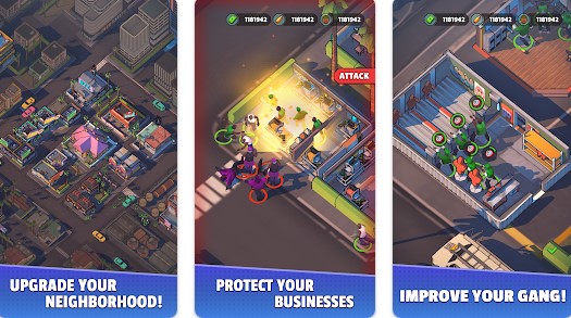 Gameplay screenshot from gang city idle tycoon for Android