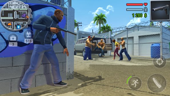 Gameplay screenshot from gangs town story action open world shooter for Android