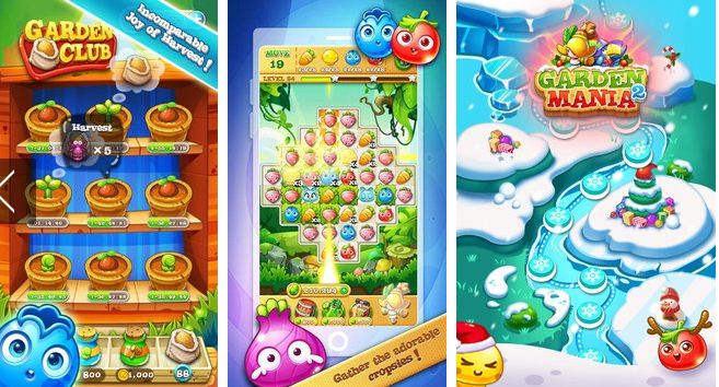 Gameplay screenshot from garden mania 2017 match 3 game for Android
