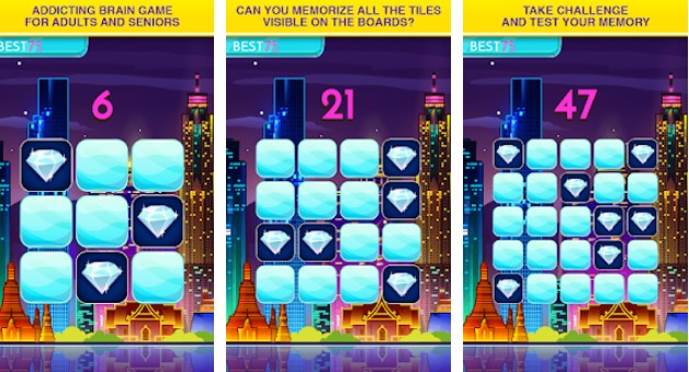 Gameplay screenshot from gems 2 brain game and memory training for adults for Android