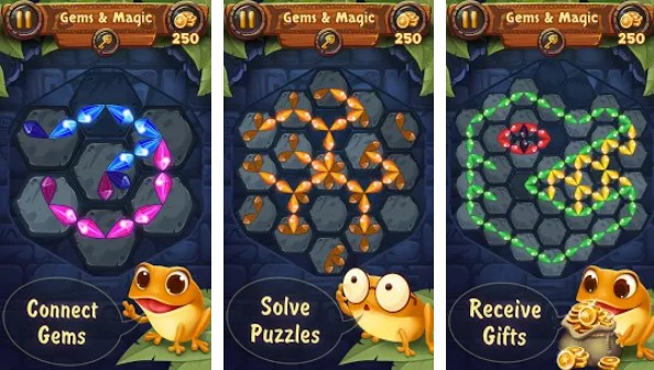 Gameplay screenshot from gems and magic adventure puzzle for Android