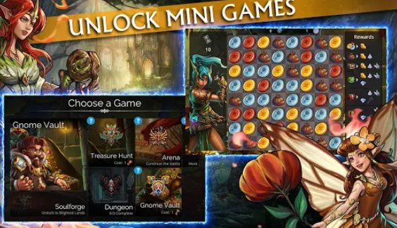 Gameplay screenshot from gems of war match 3 rpg for Android