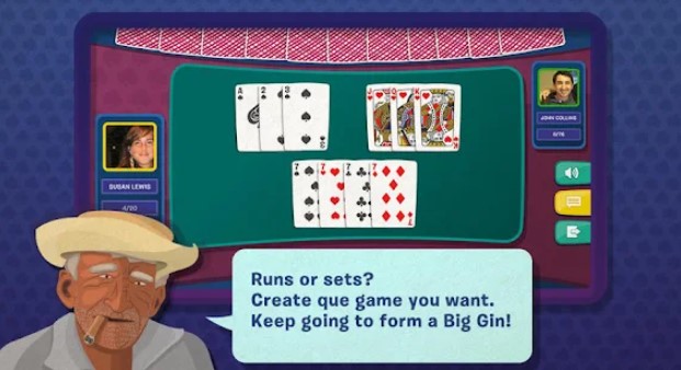 Gameplay screenshot from gin rummy blyts for Android