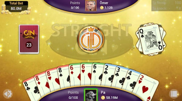 Gameplay screenshot from gin rummy free offline card games for Android