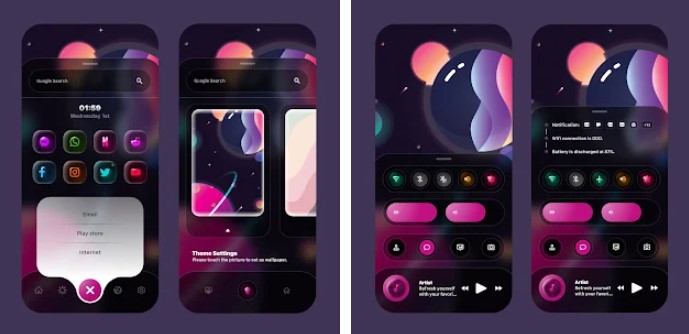 Gameplay screenshot from glassmorphism theme for kwlp for Android