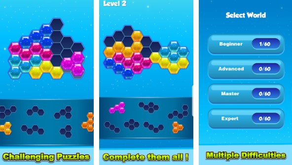 Gameplay screenshot from glitter blitz blocks puzzle for Android