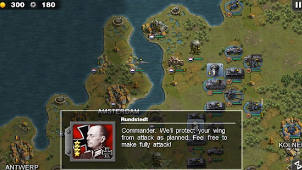 Gameplay screenshot from glory of generals world war 2 for Android