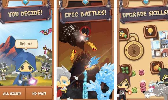 Gameplay screenshot from god of magic choose your own adventure gamebook for Android