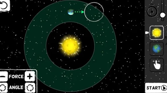 Gameplay screenshot from god s orbits gravity puzzles for Android
