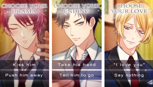 Gameplay screenshot from gossip school romance otome game for Android