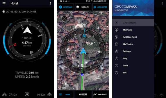 Gameplay screenshot from gps compass navigator for Android