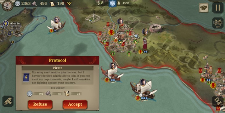 Gameplay screenshot from Great Conqueror: Rome for Android
