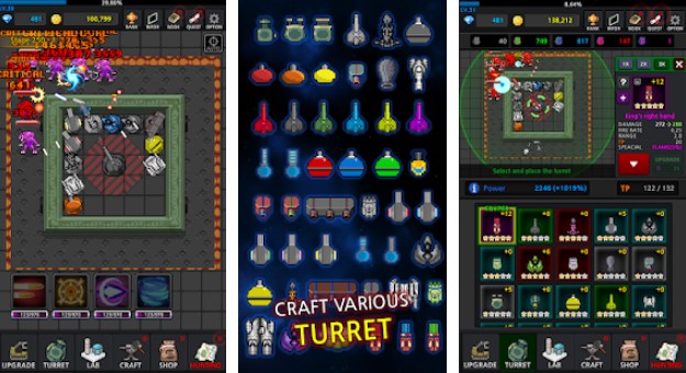 Gameplay screenshot from grow turret clicker defense for Android