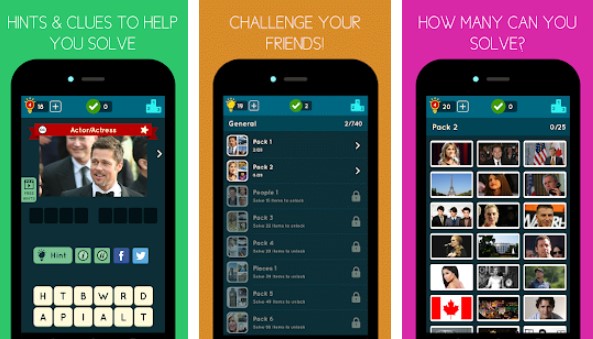 Gameplay screenshot from guess the pic trivia quiz for Android