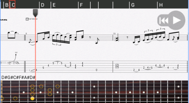 Gameplay screenshot from guitar pro for Android
