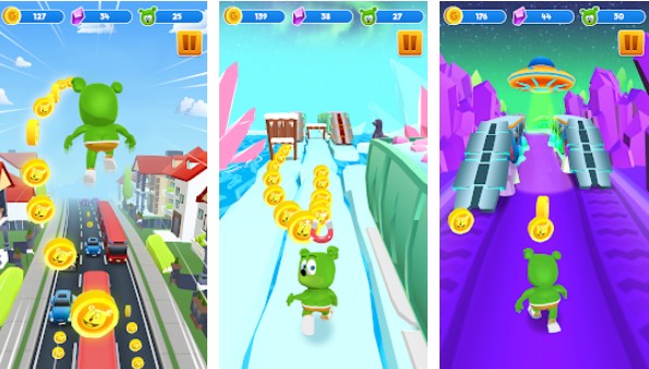 Gameplay screenshot from gummy bear run endless running games 2021 for Android