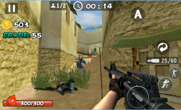 Gameplay screenshot from gun strike blood killer for Android