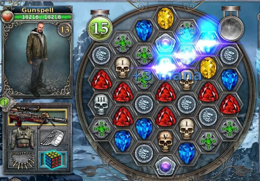 Gameplay screenshot from gunspell match 3 battles for Android