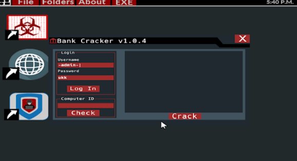 Gameplay screenshot from hacker exe mobile hacking simulator for Android