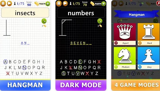 Gameplay screenshot from hangman word game for Android