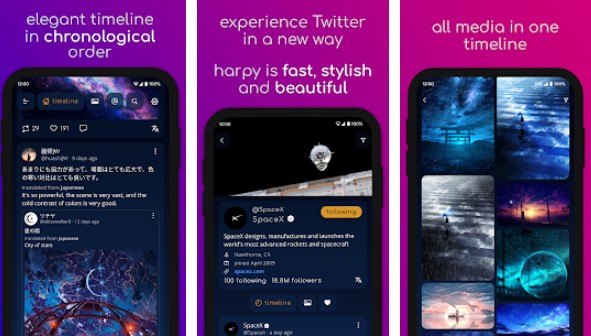 Gameplay screenshot from harpy pro for twitter for Android
