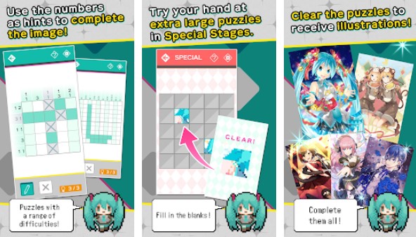 Gameplay screenshot from hatsune miku logic paint for Android