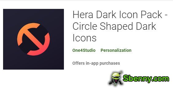 Hera Dark Icon Pack Kreis geformte dunkle Icons