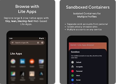 Gameplay screenshot from hermit lite apps browser for Android