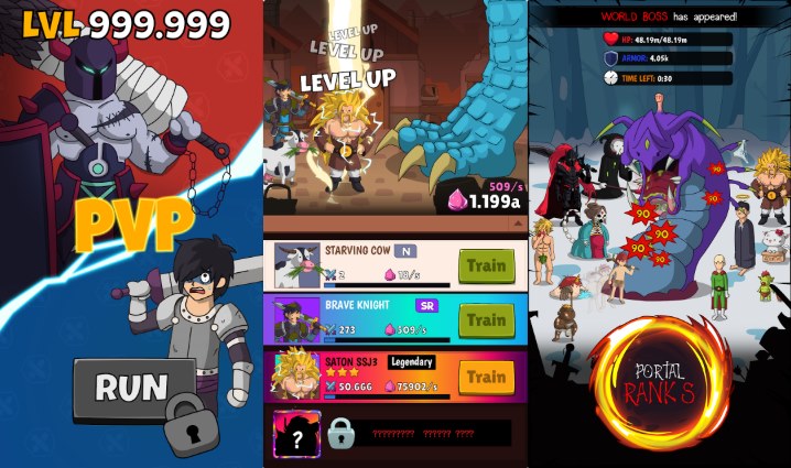 Gameplay screenshot from Hero Hero Clicker - Idle RPG MOD APK for Android