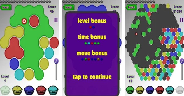 Gameplay screenshot from hexapies for Android