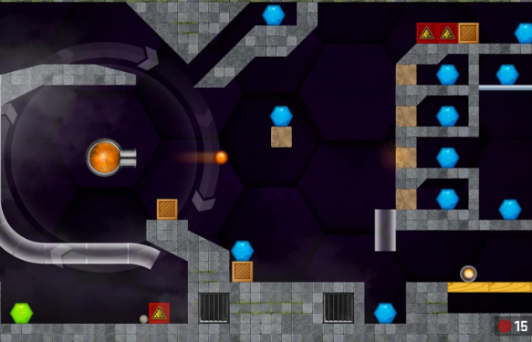 Gameplay screenshot from hexasmash 2 physics ball shooter puzzle for Android