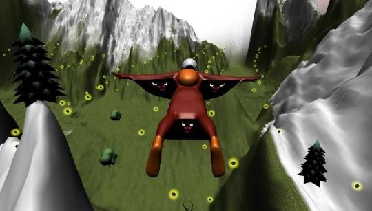 Gameplay screenshot from hezarfen wingsuit flying for Android